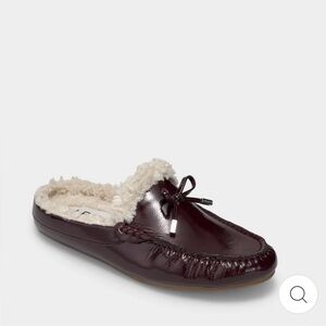 NWT Aerosoles DAFINA Women's Loafer Mule In Burgundy Patent Faux Leather Sz 7.5